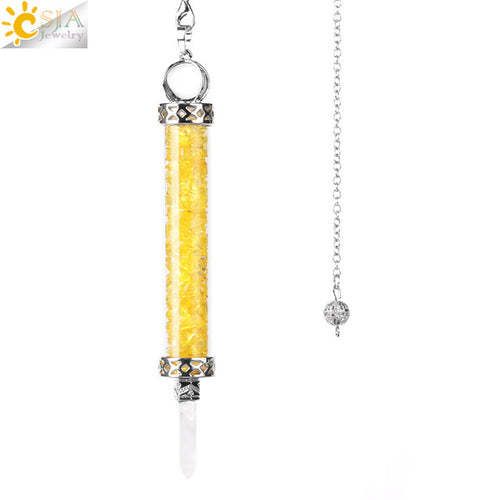 Csja Wishing Bottle Pendulum For Divination Crystal Stone Pendant