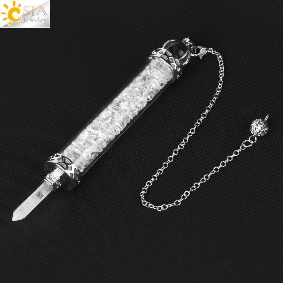 Csja Wishing Bottle Pendulum For Divination Crystal Stone Pendant