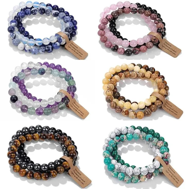 Natural Stone Crystal Beads Semi Precious Women's Bracelet Amethyst