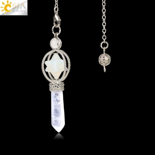 Csja Merkaba Dowsing Pendulum Quartz Natural Stone Crystal Reiki