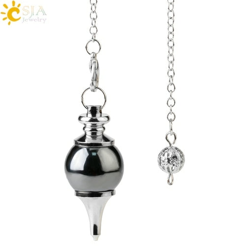 Csja Shuttle Pendulum For Dowsing Radiesthesia Divination Natural Gem
