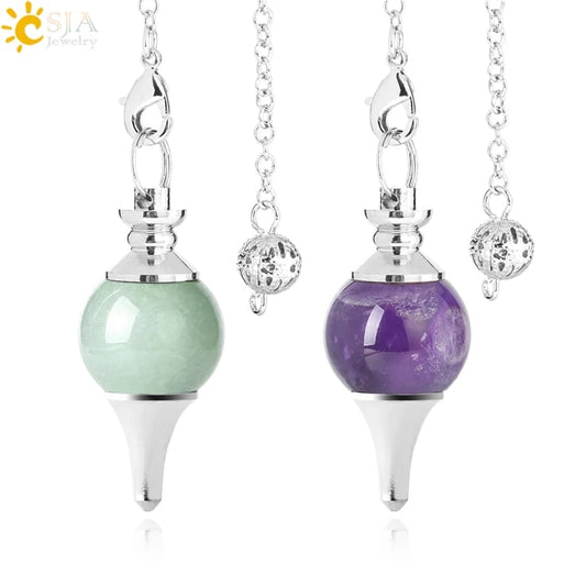 Csja Shuttle Pendulum For Dowsing Radiesthesia Divination Natural Gem