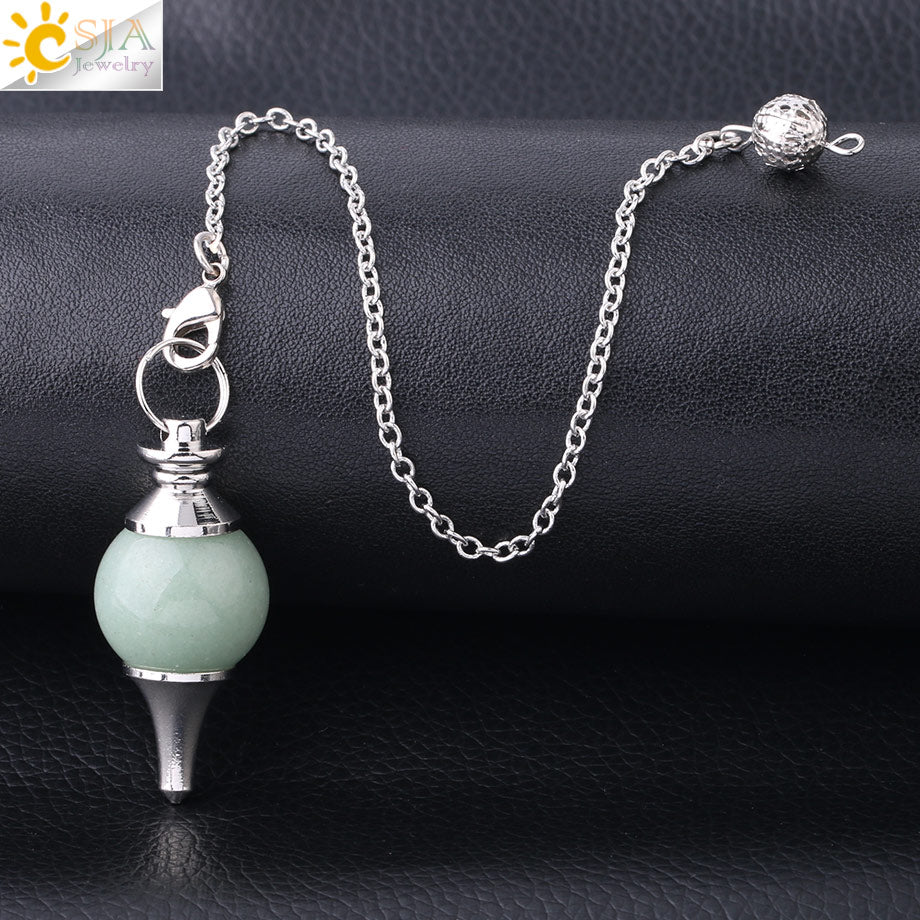 Csja Shuttle Pendulum For Dowsing Radiesthesia Divination Natural Gem