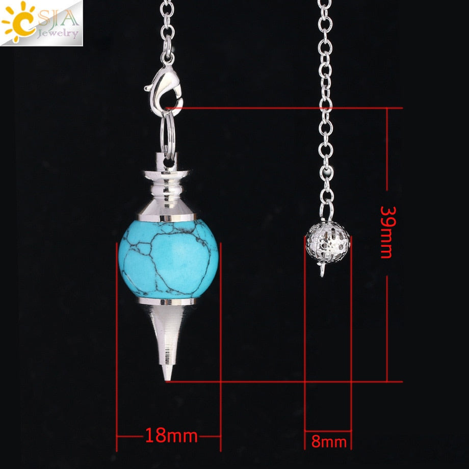 Csja Shuttle Pendulum For Dowsing Radiesthesia Divination Natural Gem