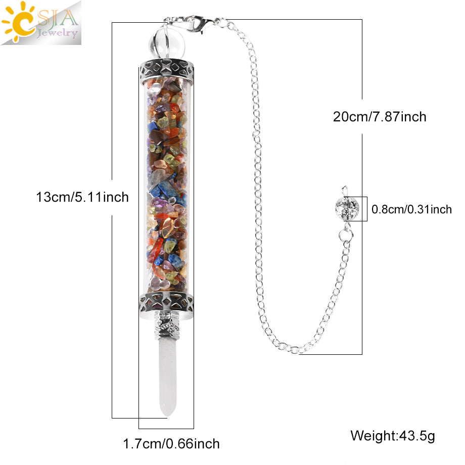 Csja Wishing Bottle Pendulum For Divination Crystal Stone Pendant