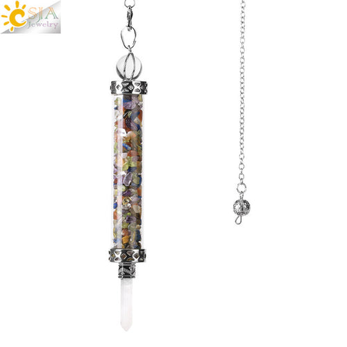 Csja Wishing Bottle Pendulum For Divination Crystal Stone Pendant