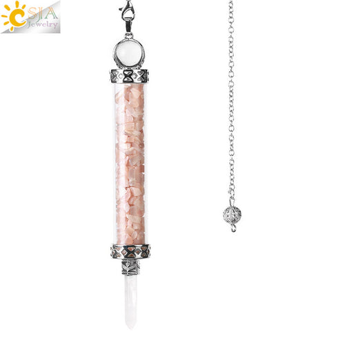 Csja Wishing Bottle Pendulum For Divination Crystal Stone Pendant