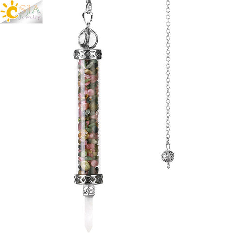 Csja Wishing Bottle Pendulum For Divination Crystal Stone Pendant