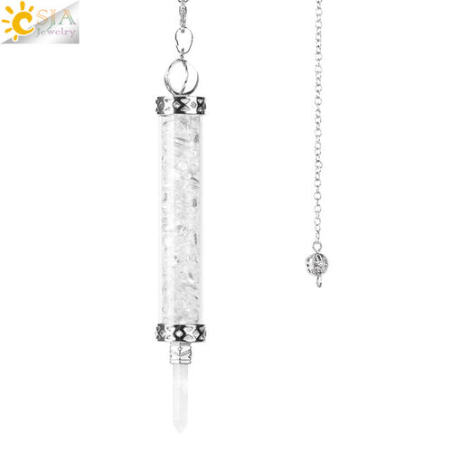 Csja Wishing Bottle Pendulum For Divination Crystal Stone Pendant