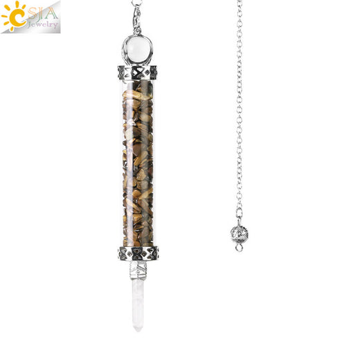 Csja Wishing Bottle Pendulum For Divination Crystal Stone Pendant