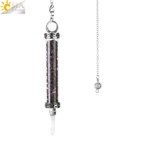 Csja Wishing Bottle Pendulum For Divination Crystal Stone Pendant