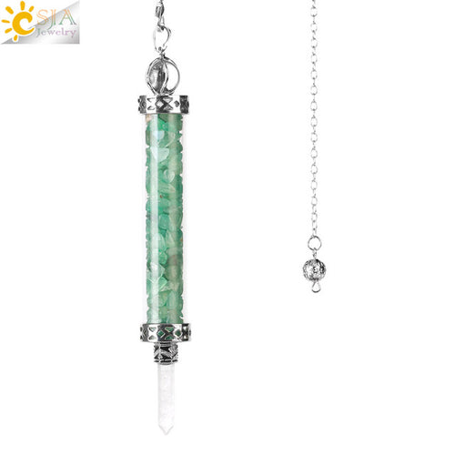 Csja Wishing Bottle Pendulum For Divination Crystal Stone Pendant