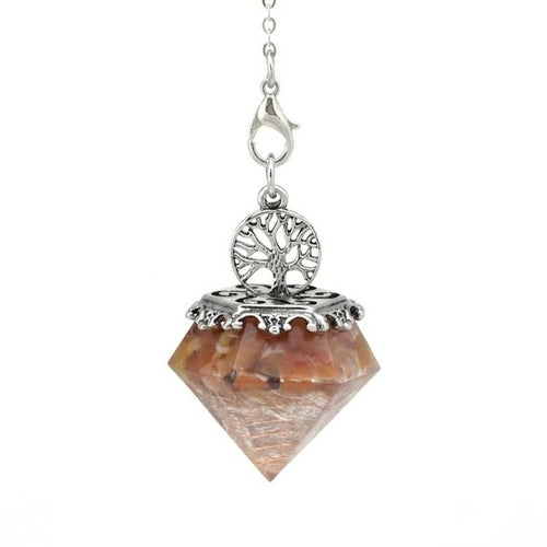 KFT Natural Crystal Stone Orgonite Orgone Hexagonal Pyramid Tree of