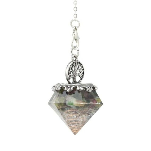KFT Natural Crystal Stone Orgonite Orgone Hexagonal Pyramid Tree of
