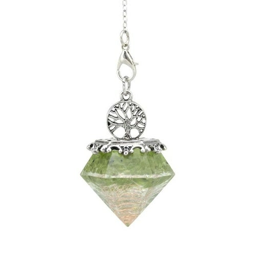 KFT Natural Crystal Stone Orgonite Orgone Hexagonal Pyramid Tree of