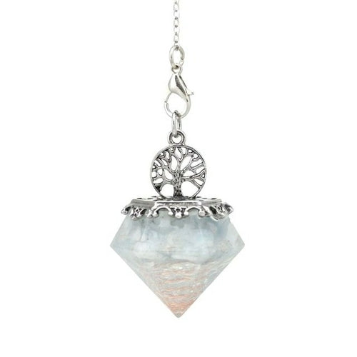 KFT Natural Crystal Stone Orgonite Orgone Hexagonal Pyramid Tree of