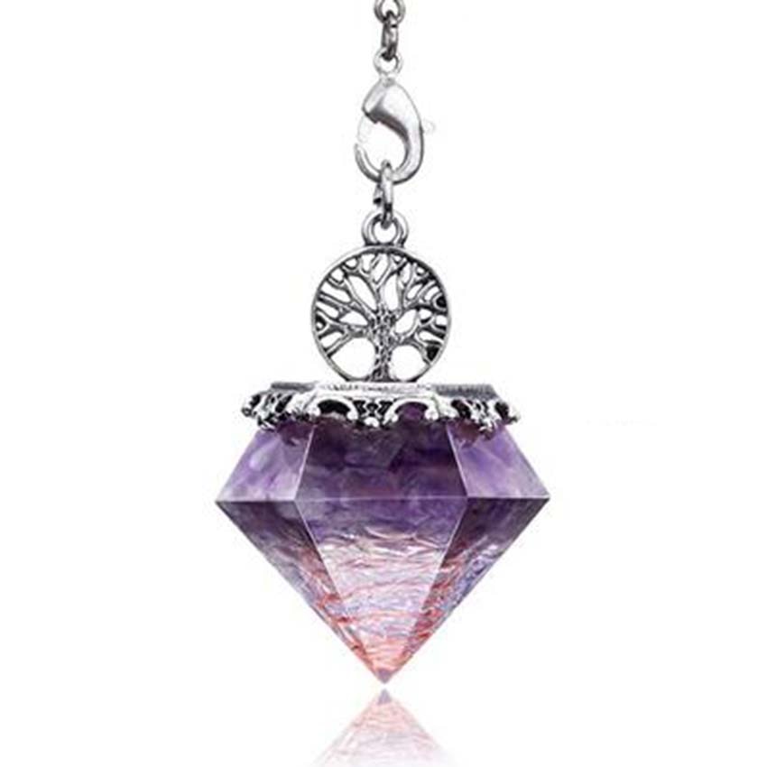 KFT Natural Crystal Stone Orgonite Orgone Hexagonal Pyramid Tree of