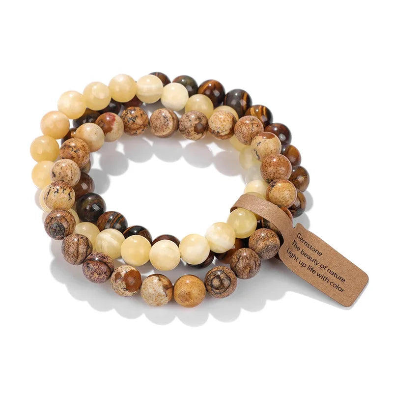 Natural Stone Crystal Beads Semi Precious Women's Bracelet Amethyst