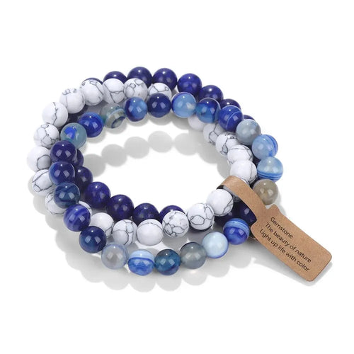 Natural Stone Crystal Beads Semi Precious Women's Bracelet Amethyst