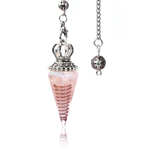 Natural Crystal Pendulum Hexagonal Cone Pendule Agate Quartz Chakras