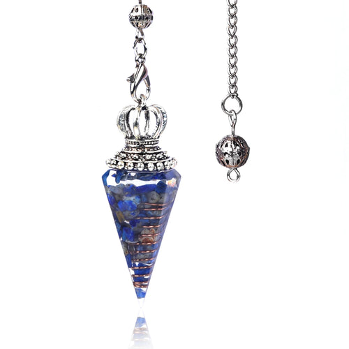 Natural Crystal Pendulum Hexagonal Cone Pendule Agate Quartz Chakras