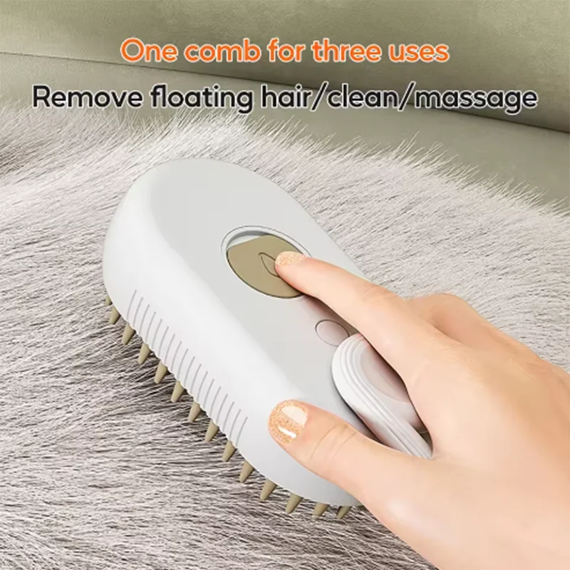 Cat Dog Pet Spray Massage Brush One Button Steam Spray Folding