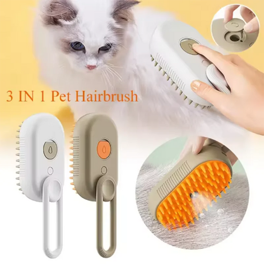 Cat Dog Pet Spray Massage Brush One Button Steam Spray Folding