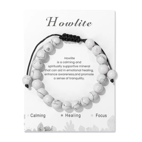 New Natural Stone Amethysts Bracelet with Card 8mm Pink Quartz