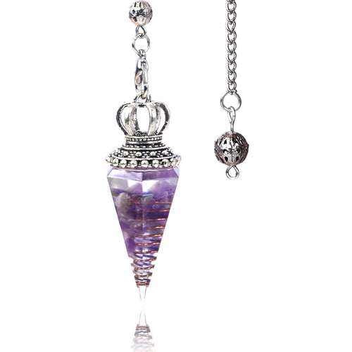 Natural Crystal Pendulum Hexagonal Cone Pendule Agate Quartz Chakras