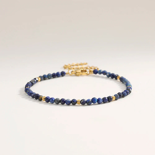 3mm Faceted African Turquoise Nature Stone Beaded Bracelet For Women