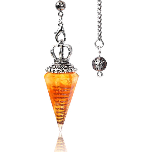 Natural Crystal Pendulum Hexagonal Cone Pendule Agate Quartz Chakras