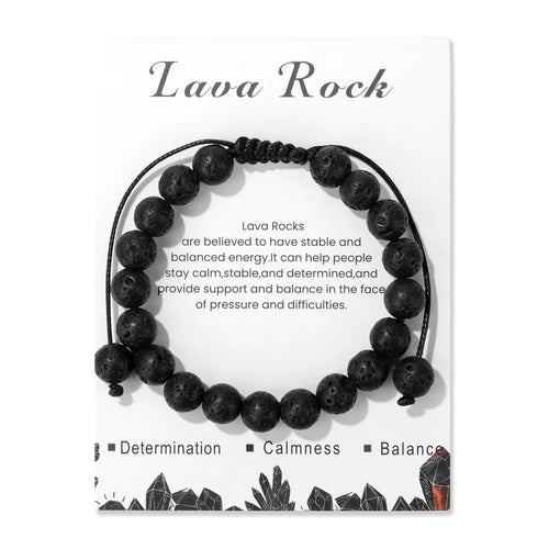 New Natural Stone Amethysts Bracelet with Card 8mm Pink Quartz