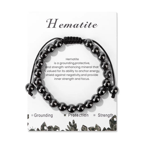 New Natural Stone Amethysts Bracelet with Card 8mm Pink Quartz