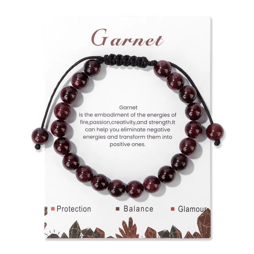 New Natural Stone Amethysts Bracelet with Card 8mm Pink Quartz