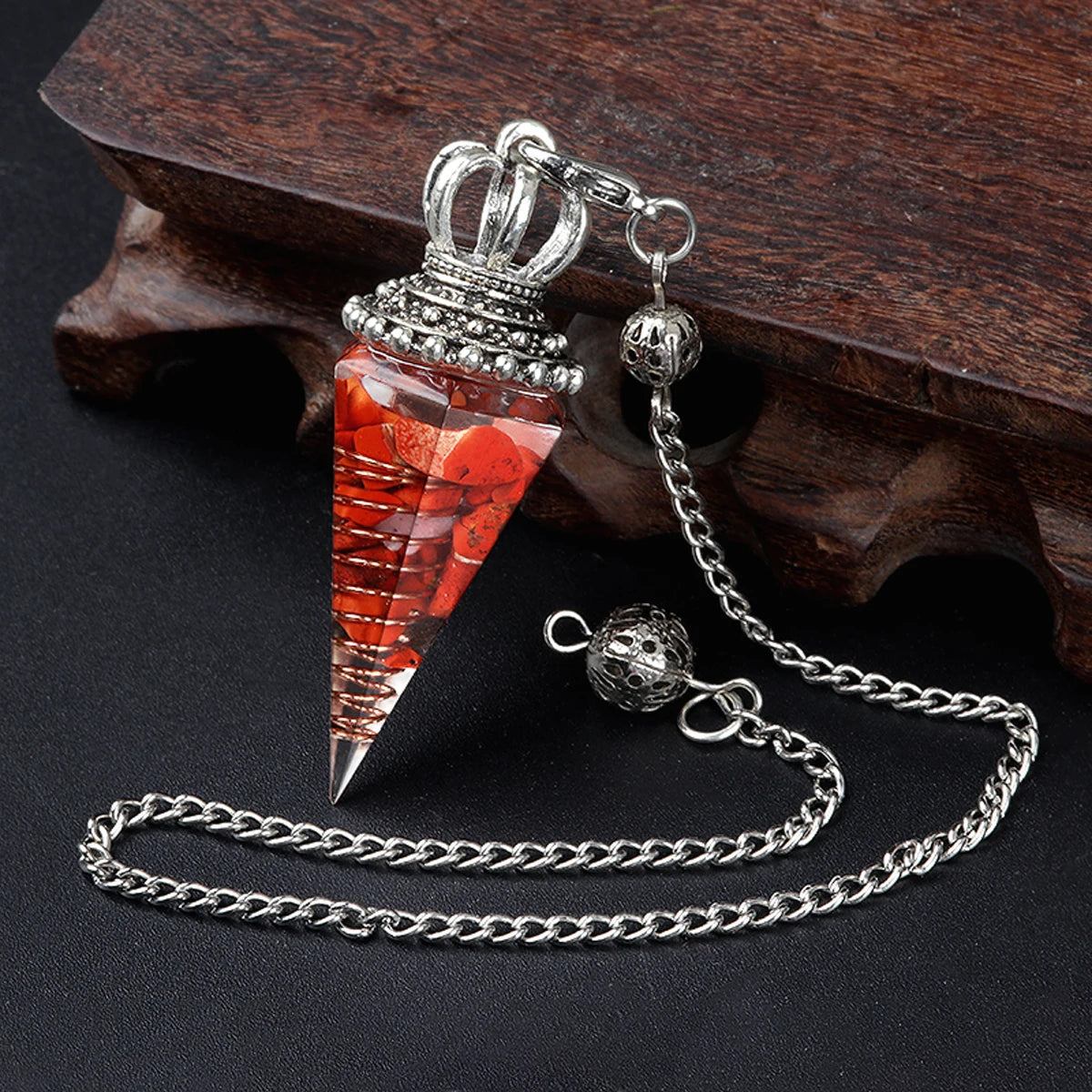 Natural Crystal Pendulum Hexagonal Cone Pendule Agate Quartz Chakras