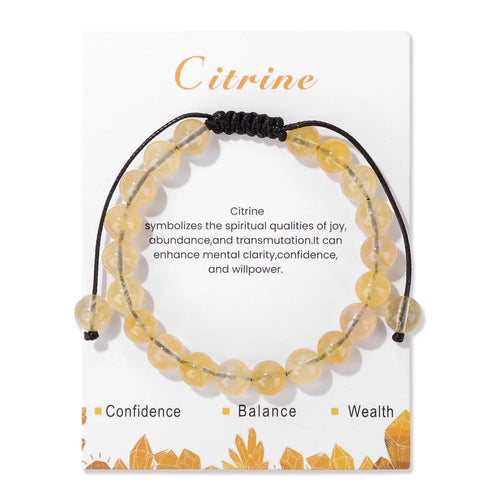 New Natural Stone Amethysts Bracelet with Card 8mm Pink Quartz