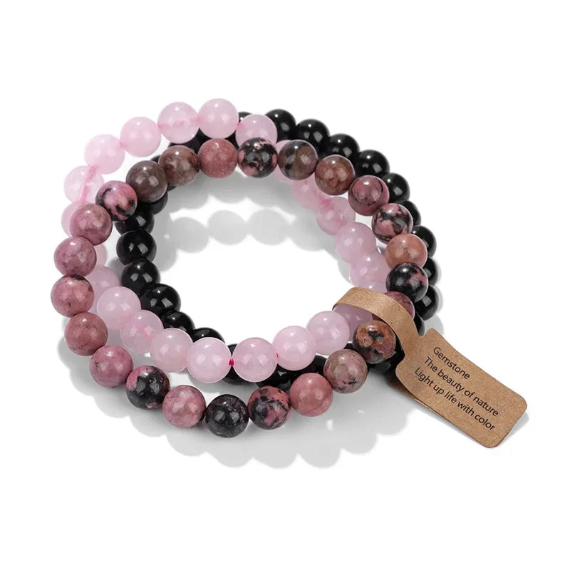 Natural Stone Crystal Beads Semi Precious Women's Bracelet Amethyst