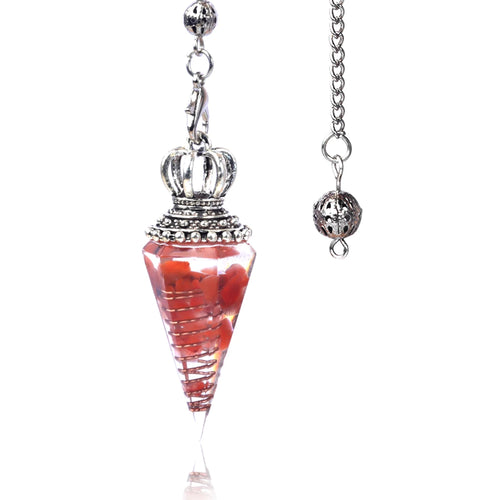 Natural Crystal Pendulum Hexagonal Cone Pendule Agate Quartz Chakras