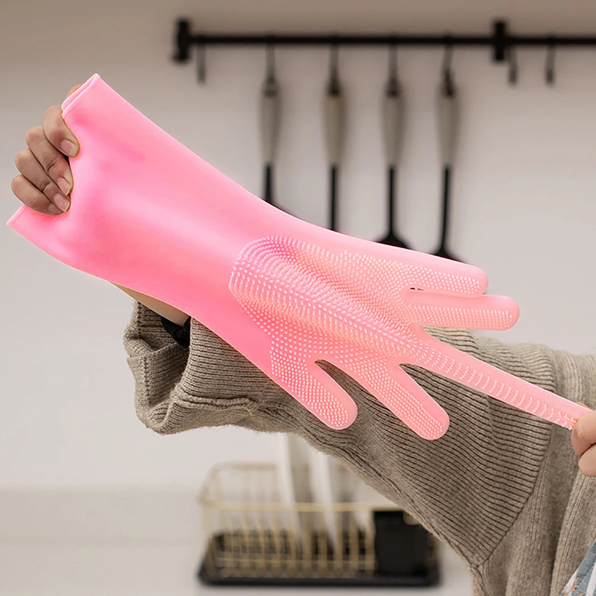 Pet Grooming Cleaning Gloves Dog Cat Bathing Shampoo Glove Scrubber