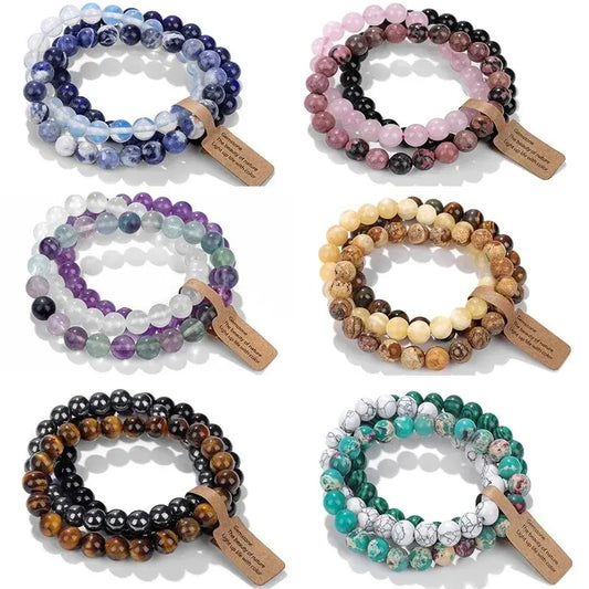 Natural Stone Crystal Beads Semi Precious Women's Bracelet Amethyst
