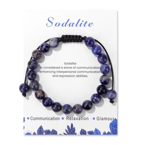 New Natural Stone Amethysts Bracelet with Card 8mm Pink Quartz