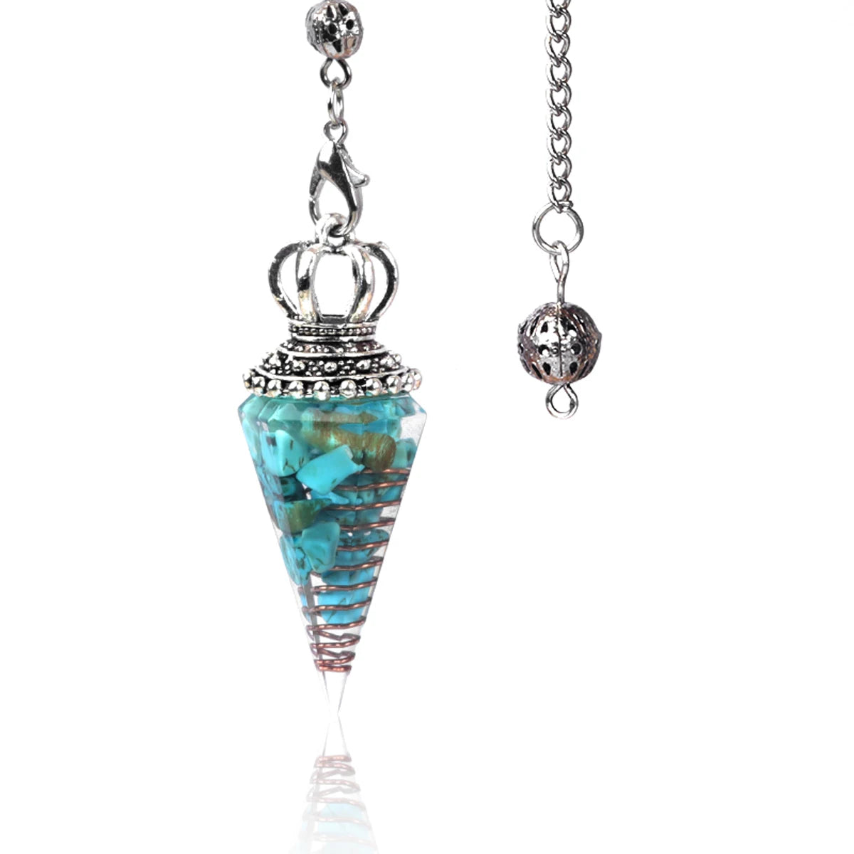 Natural Crystal Pendulum Hexagonal Cone Pendule Agate Quartz Chakras