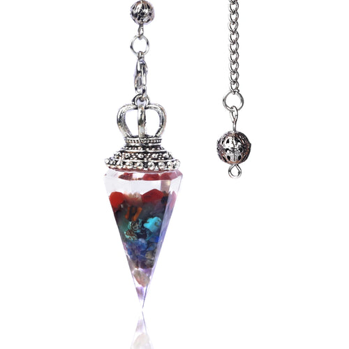 Natural Crystal Pendulum Hexagonal Cone Pendule Agate Quartz Chakras