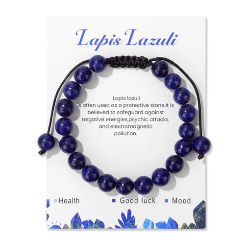 New Natural Stone Amethysts Bracelet with Card 8mm Pink Quartz