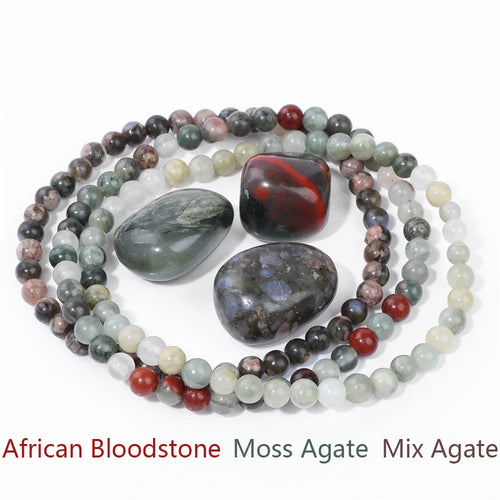 4mm Natural Stone Beads Bracelet With 3pcs Stones Rose Quartzs